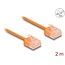 Delock RJ45 Network Cable Cat.6 UTP Ultra Slim 2 m orange with short plugs