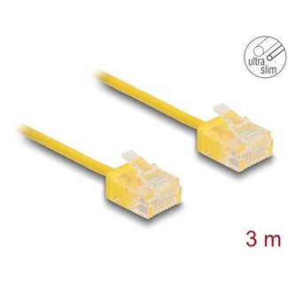 DeLOCK Delock RJ45 Network Cable Cat.6 UTP Ultra Slim 3 m yellow with short plugs