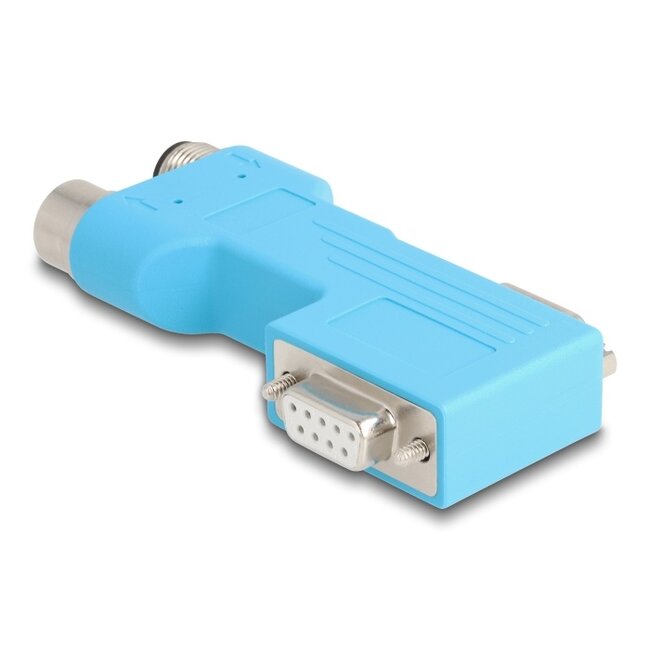 Delock D-Sub 9 male and female to M12 male and female 5 pin A-coded CAN bus splitter 90° blue