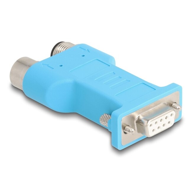 Delock D-Sub 9 female to M12 male and female 5 pin A-coded CAN bus splitter 180° blue