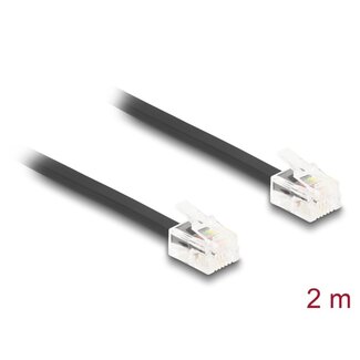 DeLOCK Delock Telefonkabel RJ11 Stecker zu RJ11 Stecker schwarz 2 m