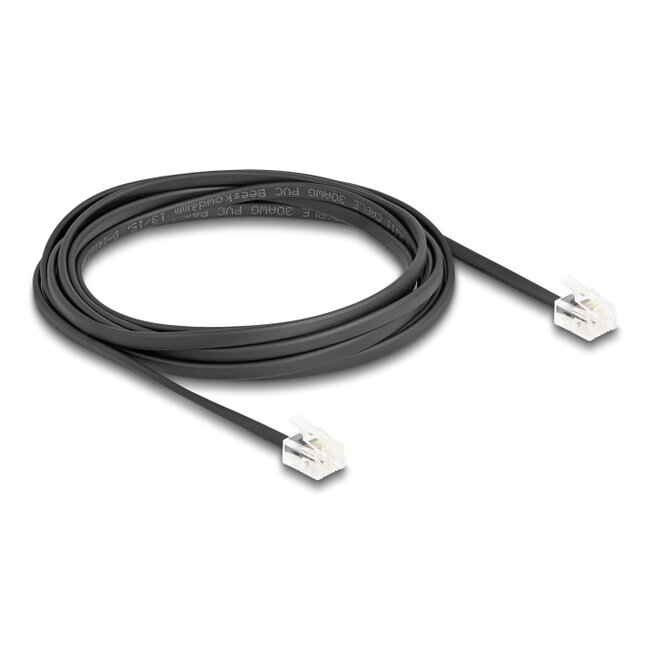 Delock Telefonkabel RJ11 Stecker zu RJ11 Stecker schwarz 3 m