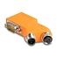 Delock D-Sub 9 male and female to M12 male and female 5 pin A-coded CAN bus splitter 35° orange