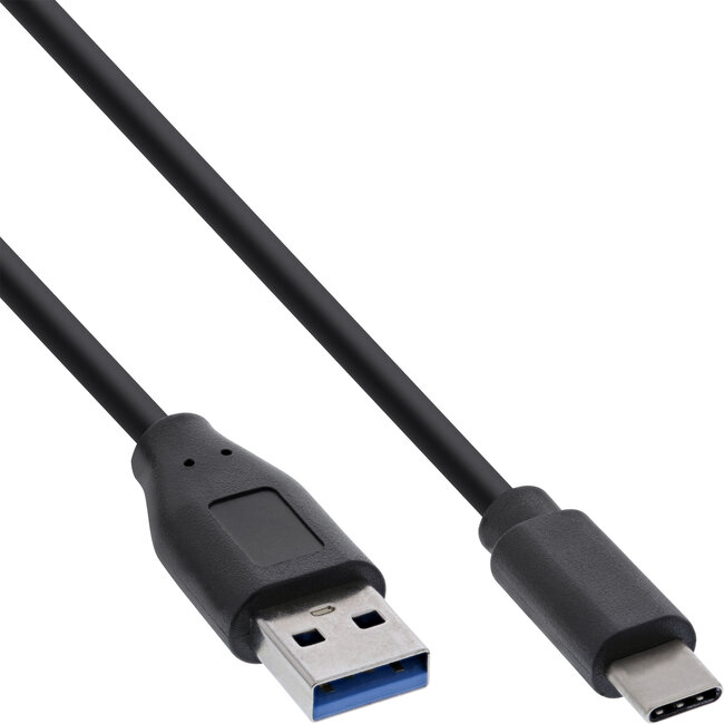 InLine® USB 3.2 Cable, USB Type-C male to A male, black, 1m