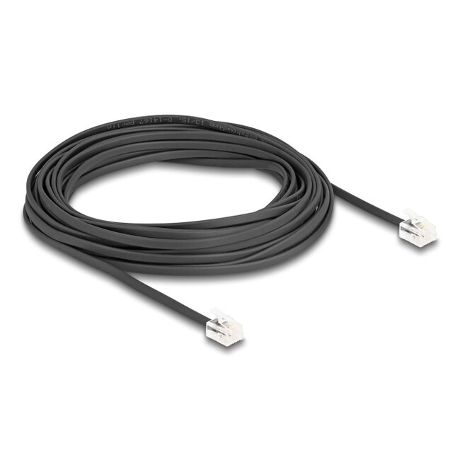 Delock Telefonkabel RJ11 Stecker zu RJ11 Stecker schwarz 10 m