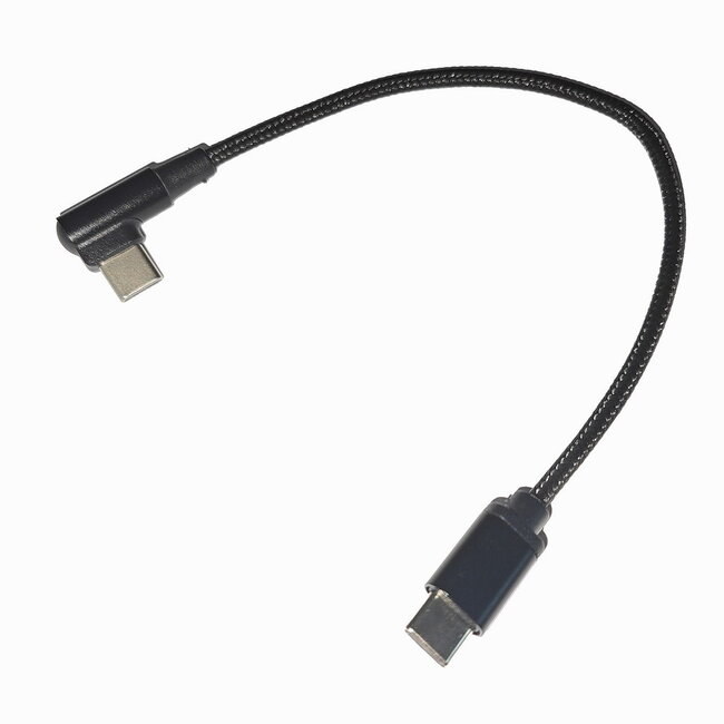Haakse USB Type-C laad- & datakabel, 0.2 m, zwart