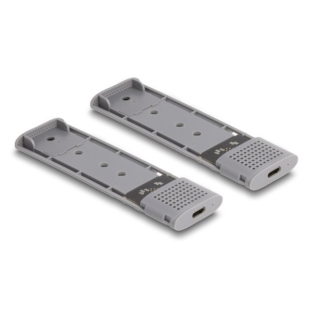 Delock External USB Type-C™ Dual Combo Enclosure for 2 x M.2 NVMe PCIe or SATA SSD - tool free