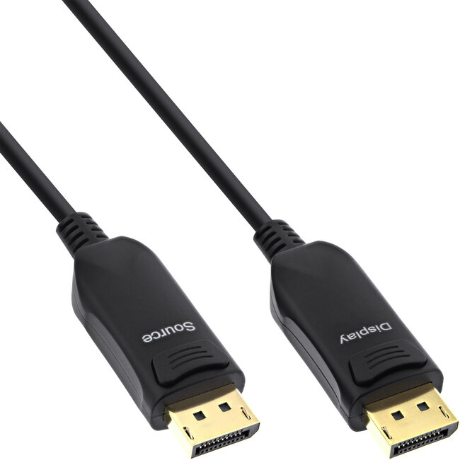 InLine® DisplayPort 2.1 AOC cable, UHBR, black, 15m