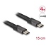 Delock USB 40 Gbps FPC Flat Ribbon Cable USB Type-C™ to USB Type-C™ 15 cm PD 3.0 100 W E-Marker