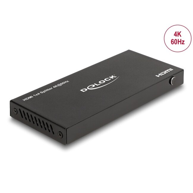 Delock HDMI Splitter 1 x HDMI in to 4 x HDMI out 4K 60 Hz with downscaler