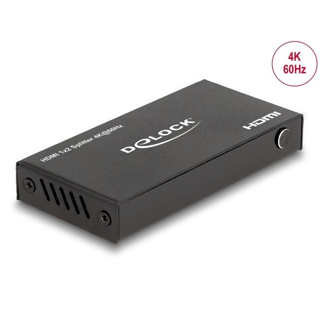 Delock HDMI Splitter 1 x HDMI in to 2 x HDMI out 4K 60 Hz with downscaler