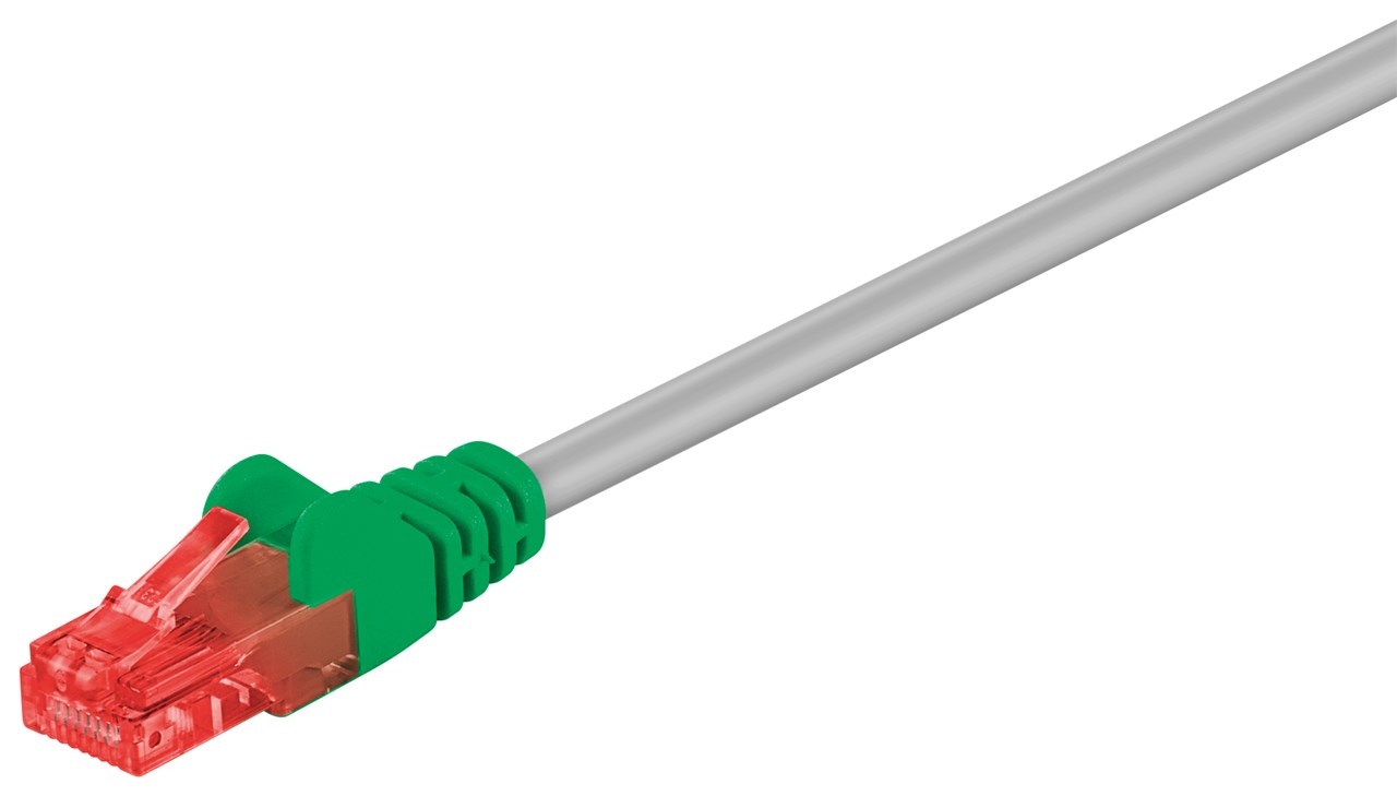Goobay CAT 6 crossover patchkabel, U/UTP, Grijs, Groen