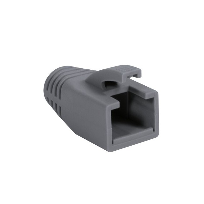 RJ45 netwerkplug huls | kabel tot 8mm | 50 stuks | grijs