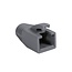 RJ45 netwerkplug huls | kabel tot 8mm | 50 stuks | grijs
