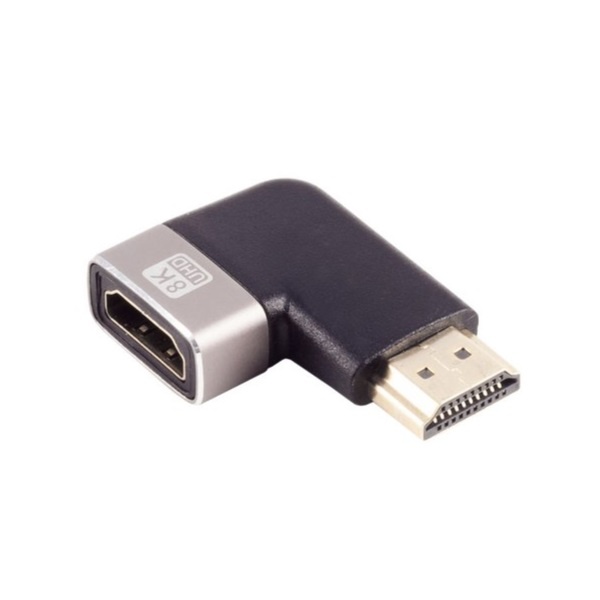 HDMI 2.1 Adapter - Haaks naar links - Premium - 8K 60Hz - Zwart