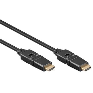 Goobay HDMI kabel | 360° roteerbaar | HDMI2.0 | 4K 60Hz + HDR | zwart | 1,5 meter