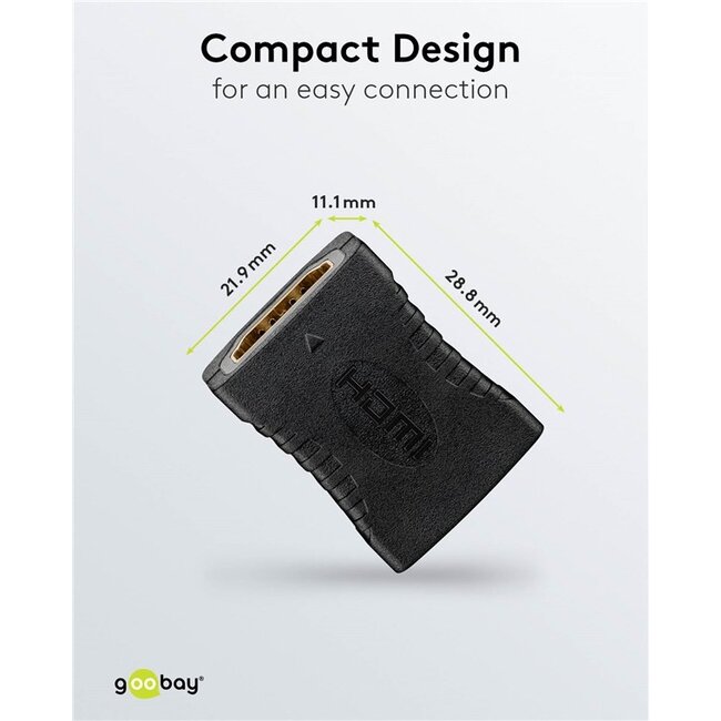 HDMI koppelstuk (v-v) | verguld | HDMI2.1 | 8K 60Hz + HDR