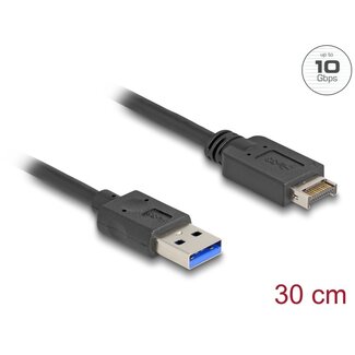 DeLOCK Delock USB 10 Gbps Cable USB Type-E Key A 20 pin male to USB Type-A male 30 cm