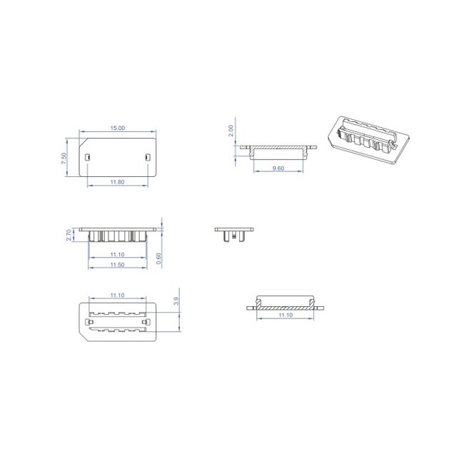 Delock Dust Cover for USB Type-E Key A or Key B female 10 pieces black