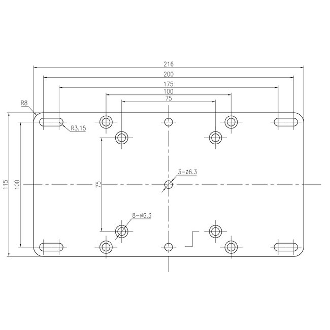 VESA-adapter VESA 75 en VESA 100 (beugel) naar VESA 200/100 (scherm) / zwart