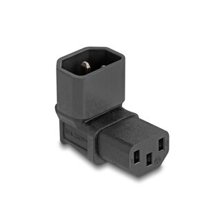 DeLOCK Delock Power Adapter IEC 60320 - C14 to C13, male / female, 10 A, 90° angled