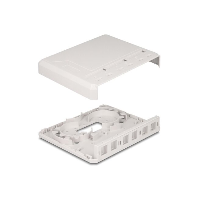 Delock Keystone Surface Mounted Box 6 Port for fiber optic and network white