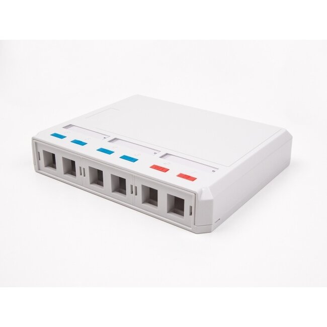 Delock Keystone Surface Mounted Box 6 Port for fiber optic and network white