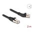 Delock RJ45 Network Cable Cat.6A S/FTP plug 45° left angled to plug straight 2 m black