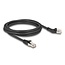 Delock RJ45 Network Cable Cat.6A S/FTP plug 45° left angled to plug straight 2 m black