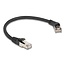 Delock RJ45 Network Cable Cat.8.1 S/FTP plug 45° right angled to plug straight up to 40 Gbps 0.25 m black