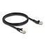 Delock RJ45 Network Cable Cat.8.1 S/FTP plug 45° left angled to plug straight up to 40 Gbps 1 m black