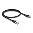 Delock RJ45 Network Cable Cat.8.1 S/FTP plug 45° left angled to plug straight up to 40 Gbps 0.5 m black