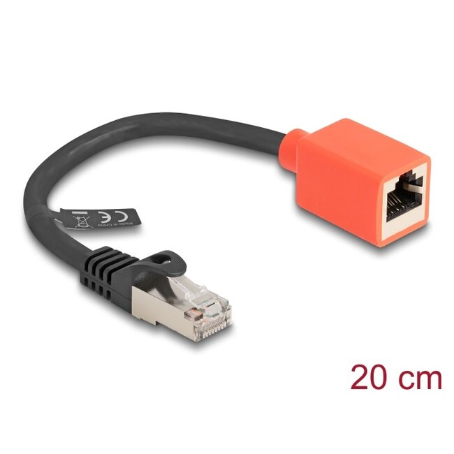 Delock RJ45 Device Protection Adapter Cat.6A S/FTP 20 cm (Break Away Adapter)