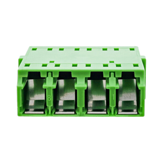 InLine® fibre optic coupler, quad LC/LC, singlemode, green, ceramic sleeve