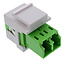 InLine® Fiber optical Keystone Snap-in adaptor white, duplex LC/LC, SM, ceramic sleeve, green