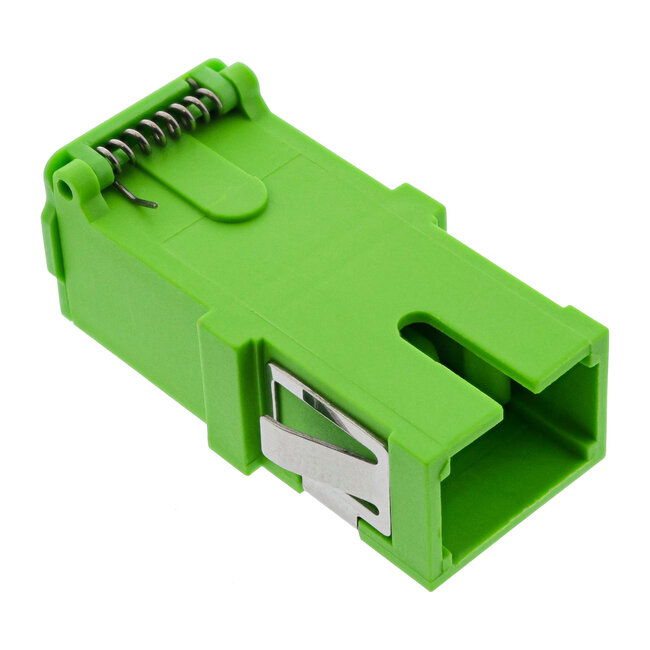 InLine® Fibre optic adapter, simplex SC/SC, singlemode, ceramic sleeve, with shutter, green