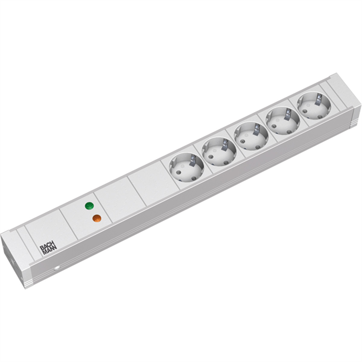 333.002 - 19 inch power strip, multiple socket 5-fold 1,5HE 5-fold Schuko 1x full device protection, 333.002