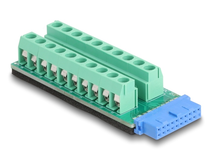 Usb Pin Header Female Delock USB Pin header female to Terminal Block Adapter 20 pin ...