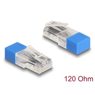 DeLOCK Delock RJ45 plug with terminating resistor 120 Ohm blue