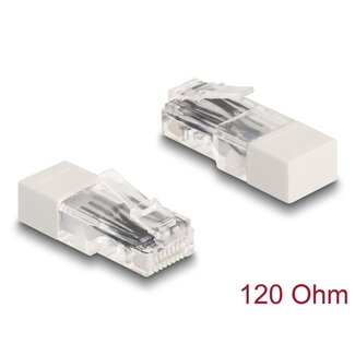 DeLOCK Delock RJ45 plug with terminating resistor 120 Ohm white