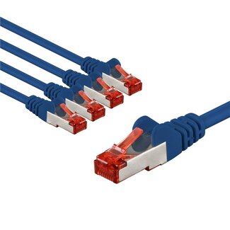 Goobay Goobay CAT 6 Patch Cable S/FTP (PiMF), 3 m, blue, Set of 5