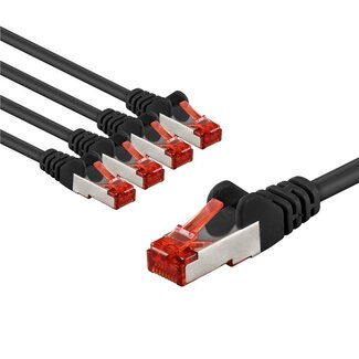 Goobay Goobay CAT 6 Patch Cable S/FTP (PiMF), 2 m, black, Set of 5