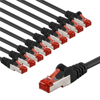 Goobay Goobay CAT 6 Patch Cable S/FTP (PiMF), 3 m, black, Set of 10