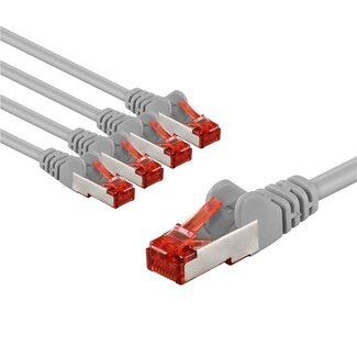 Goobay Goobay CAT 6 Patch Cable S/FTP (PiMF), 5 m, grey, Set of 5