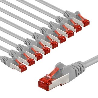 Goobay Goobay CAT 6 Patch Cable S/FTP (PiMF), 1 m, grey, Set of 10