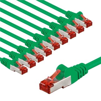 Goobay Goobay CAT 6 Patch Cable S/FTP (PiMF), 1 m, green, Set of 10