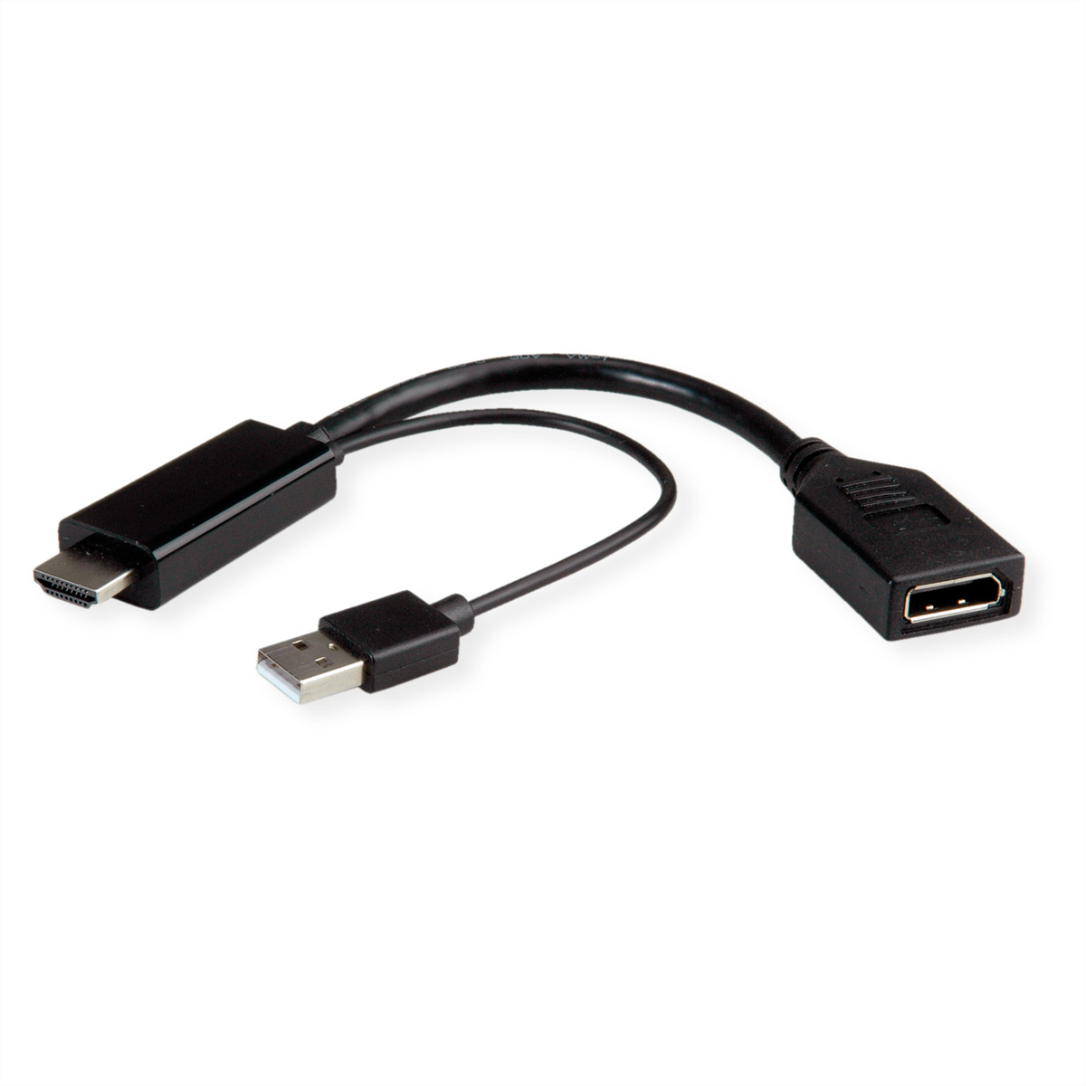 Roline 12.03.3147 DisplayPort / HDMI Adapter [1x DisplayPort bus - 2x DisplayPort stekker, HDMI-stekker] Zwart 0.15 m