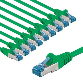 Goobay Goobay CAT 6A Patch Cable S/FTP (PiMF), 1 m, green, Set of 10