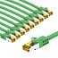 Goobay RJ45 Patch Cord CAT 6A S/FTP (PiMF), 500 MHz, with CAT 7 Raw Cable, 3 m, green, Set of 10