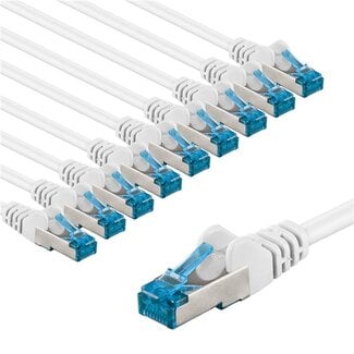 Goobay Goobay CAT 6A Patch Cable S/FTP (PiMF), 1 m, white, Set of 10